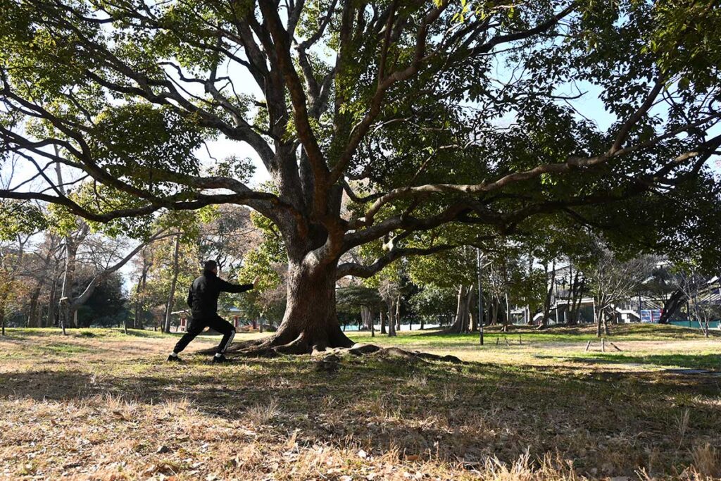 公園での練習も心地よい